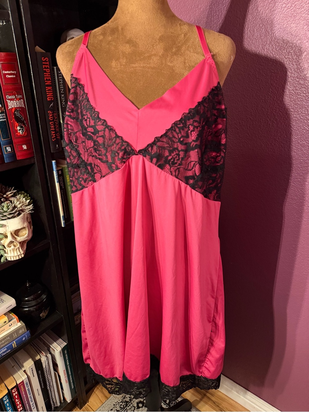 Y2K Pink Lace Trim Slip Dress- Avenue Body